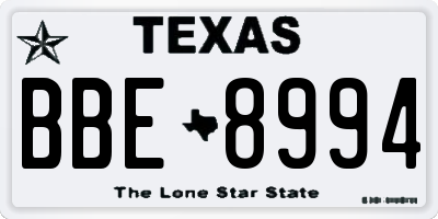 TX license plate BBE8994