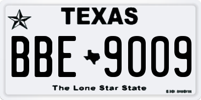 TX license plate BBE9009