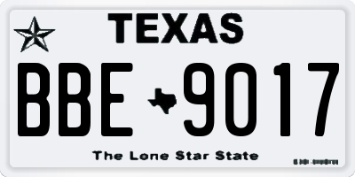 TX license plate BBE9017