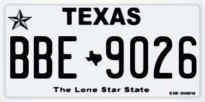 TX license plate BBE9026