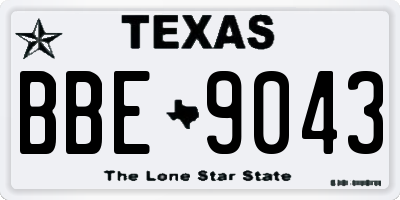 TX license plate BBE9043