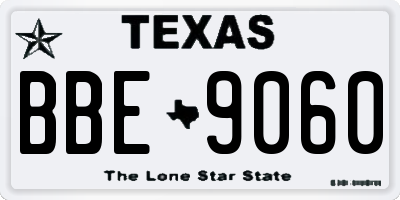 TX license plate BBE9060