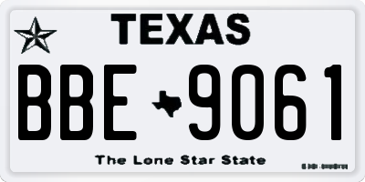 TX license plate BBE9061