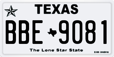 TX license plate BBE9081