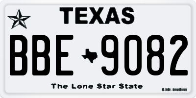 TX license plate BBE9082