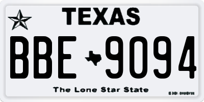 TX license plate BBE9094