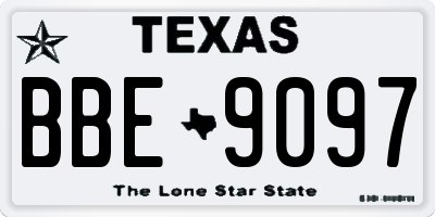 TX license plate BBE9097