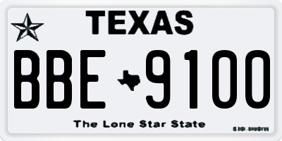 TX license plate BBE9100