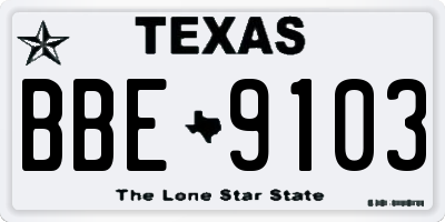 TX license plate BBE9103