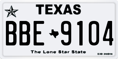 TX license plate BBE9104