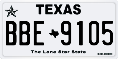 TX license plate BBE9105