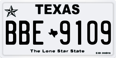 TX license plate BBE9109