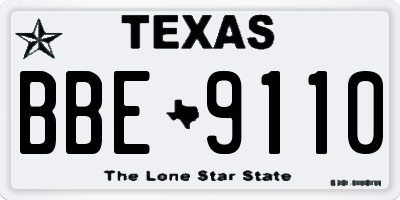 TX license plate BBE9110