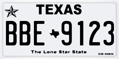 TX license plate BBE9123