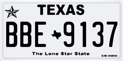 TX license plate BBE9137