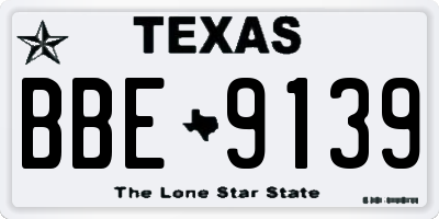 TX license plate BBE9139