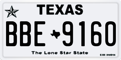 TX license plate BBE9160