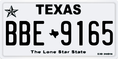 TX license plate BBE9165