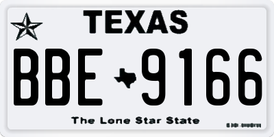 TX license plate BBE9166