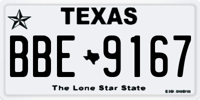 TX license plate BBE9167