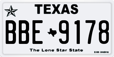 TX license plate BBE9178