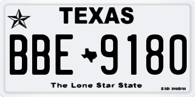 TX license plate BBE9180