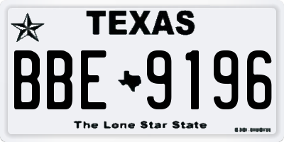 TX license plate BBE9196