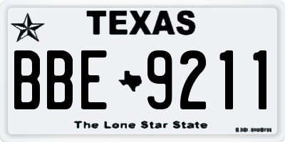 TX license plate BBE9211
