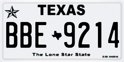 TX license plate BBE9214