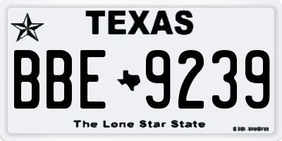 TX license plate BBE9239