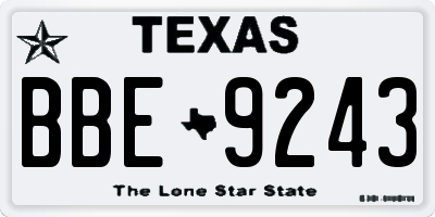 TX license plate BBE9243