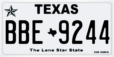 TX license plate BBE9244