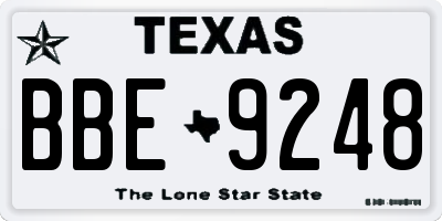 TX license plate BBE9248