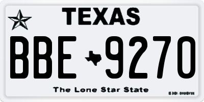 TX license plate BBE9270