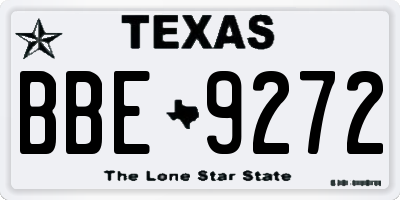 TX license plate BBE9272