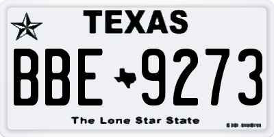 TX license plate BBE9273