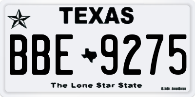 TX license plate BBE9275