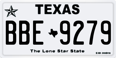 TX license plate BBE9279