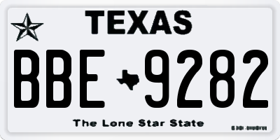TX license plate BBE9282