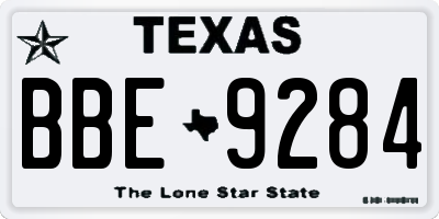 TX license plate BBE9284