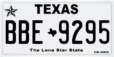 TX license plate BBE9295