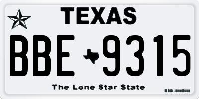 TX license plate BBE9315