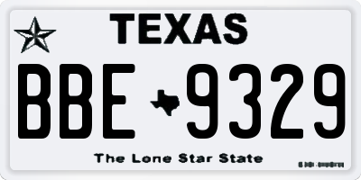 TX license plate BBE9329