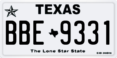 TX license plate BBE9331
