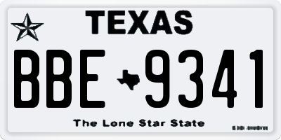 TX license plate BBE9341