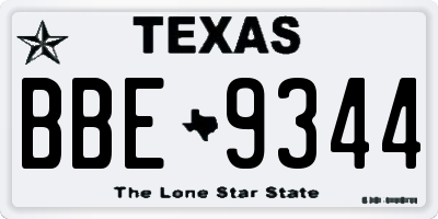 TX license plate BBE9344