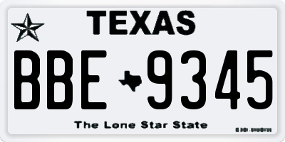 TX license plate BBE9345