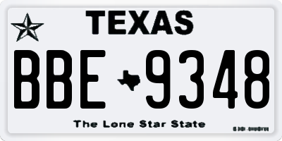 TX license plate BBE9348
