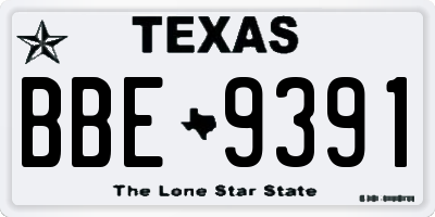 TX license plate BBE9391