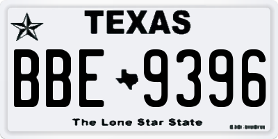 TX license plate BBE9396